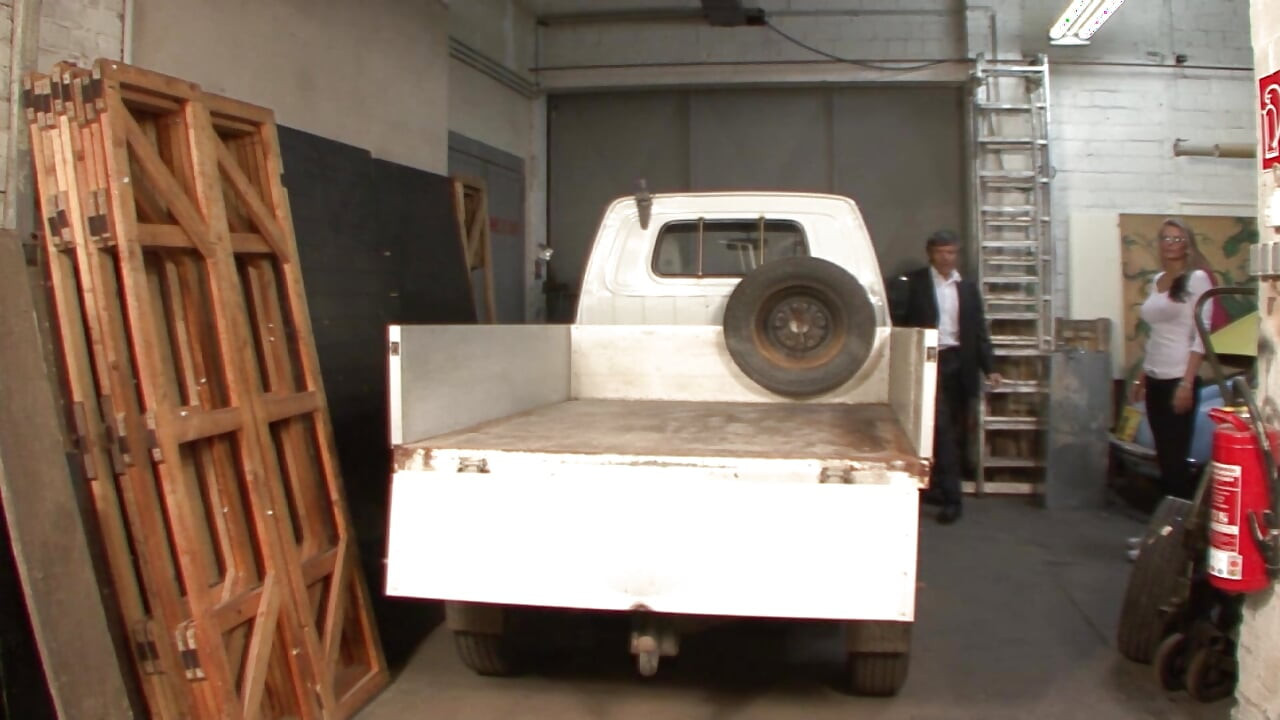 Tattooed German MILF pounded in the back of a truck