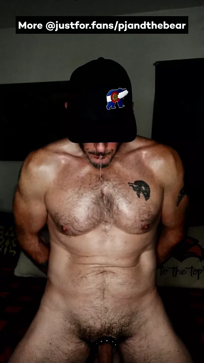 Muscle Daddy Stroking Cock