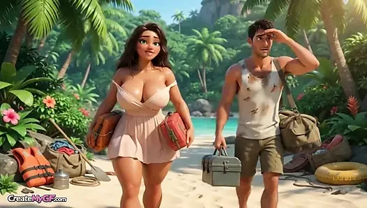 Alone on a Tropical Island with My Stepsister  - Ai generated Porn