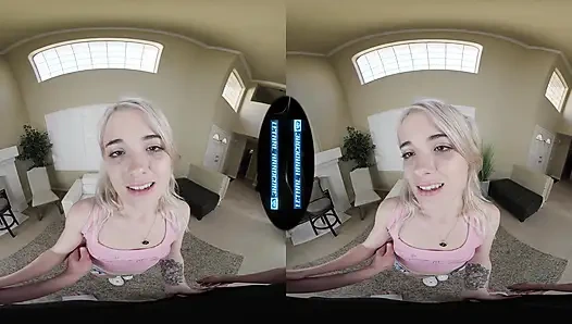 Ölümcül sert sanal gerçeklik - sevimli üniversiteli sarışın erkek arkadaşını yarağınla aldatıyor