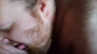 Bear Facial #15 - Sucking and rimming white chubby fuck bud