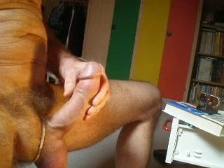 stroking my hard cock