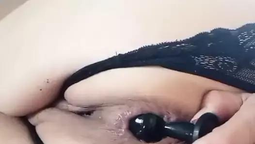 Solo mature anal play