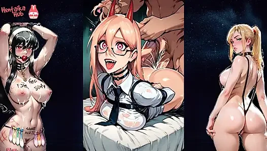 Hentai 2D mit sexy schlampen power. Er ist bereit, jeden zu ficken, jederzeit, anstatt zu arbeiten.