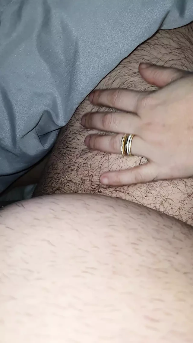 Step mom Touching step son leg near his cock