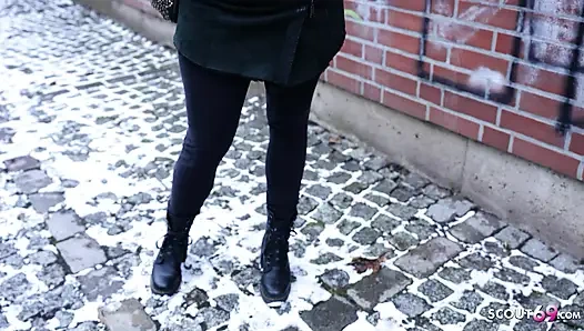 GERMAN SCOUT - Huge Ass German Tattoo Model Mandy Heart Pick Up for Casting Fuck