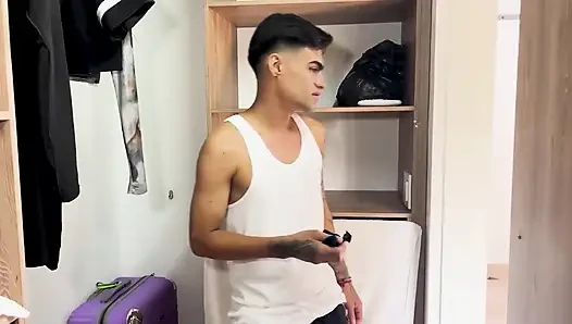 A Gorgeous, Hot Brunette Bounces on Her Perverted Stepson's Huge Cock