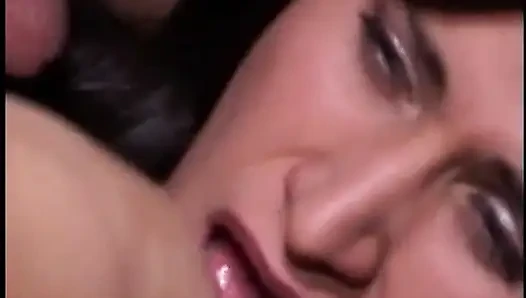 Cum hungry slut in heels takes a mutant black cock in pussy during orgy