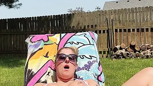 Hotwife Lexi Love Masturbates in the Yard While Neighbor Is Outside!