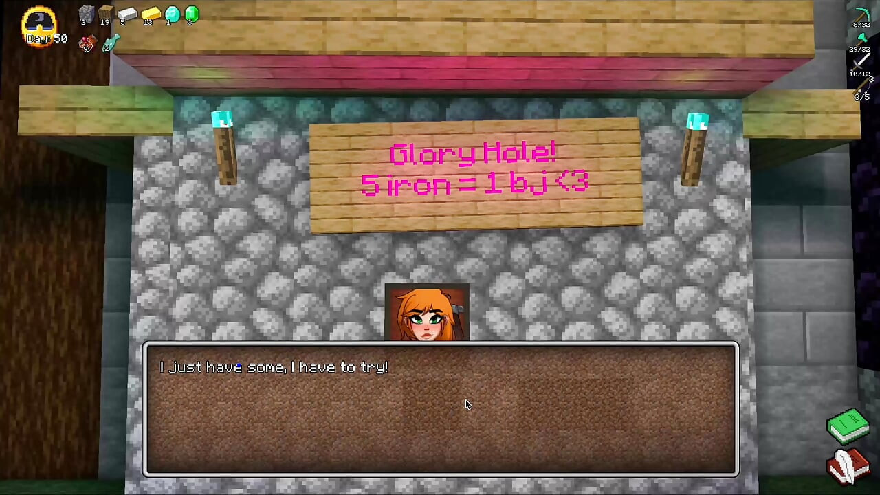 Alex Sucks Steve Through a Gloryhole! Sloppy Blowjob HornyCraft Minecraft Parody