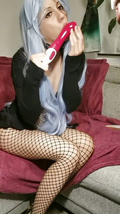 Blue hair nasty Scarlett as birthday gift part 1