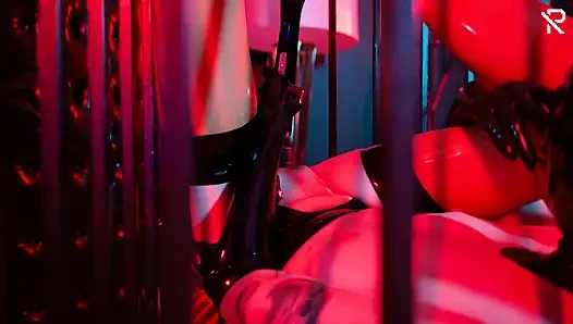 Slavegirl Masturbates in Hanging Cage
