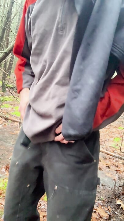 Horny Twink Masturbates in the Rain