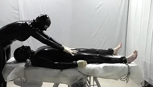 Mrs. Dominatrix and her experiments on a slave.