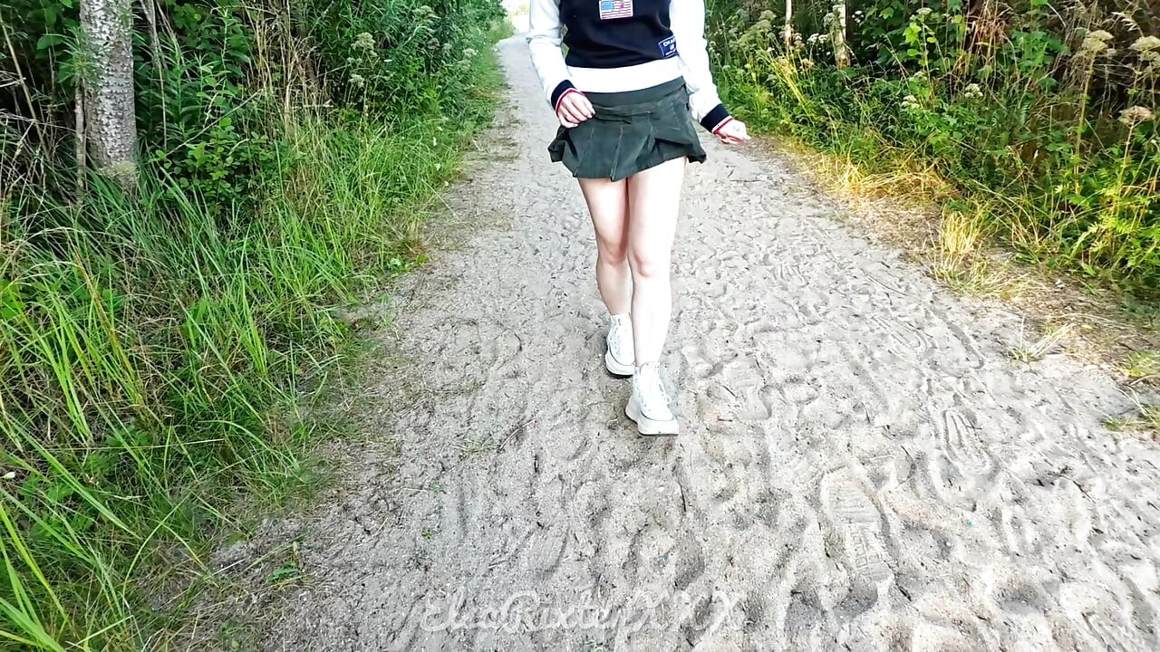 My Thrilling Walk Without Panties Through the Park and Across the Ferry - the Fresh Air on My Naked Skin Was Pure Delight.