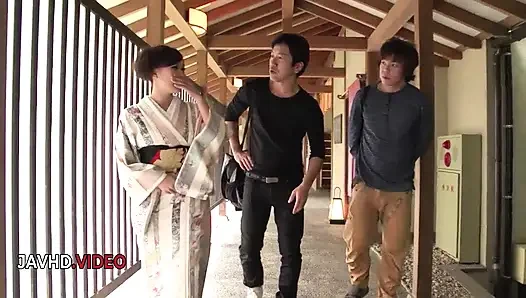 Outdoor Pleasures With Aoi Mizuno: Scenic Threesome Action Featuring Expert Blowjobs
