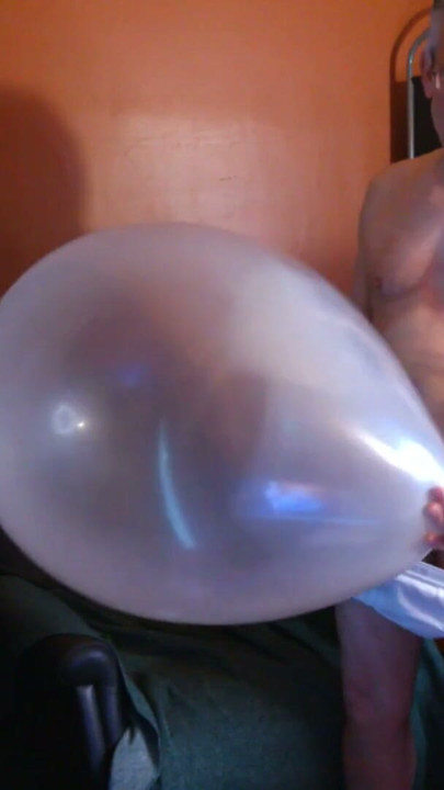 114) Slow Inflation of Big Round Balloon, JO, Cum and Pop! Daddy | Clip 2