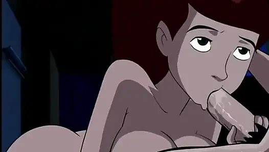 Seksi ateşli figür Gwen sakso çekiyor