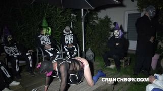 FUCKED BAREBACK FOR the halloween ceremeony with submission