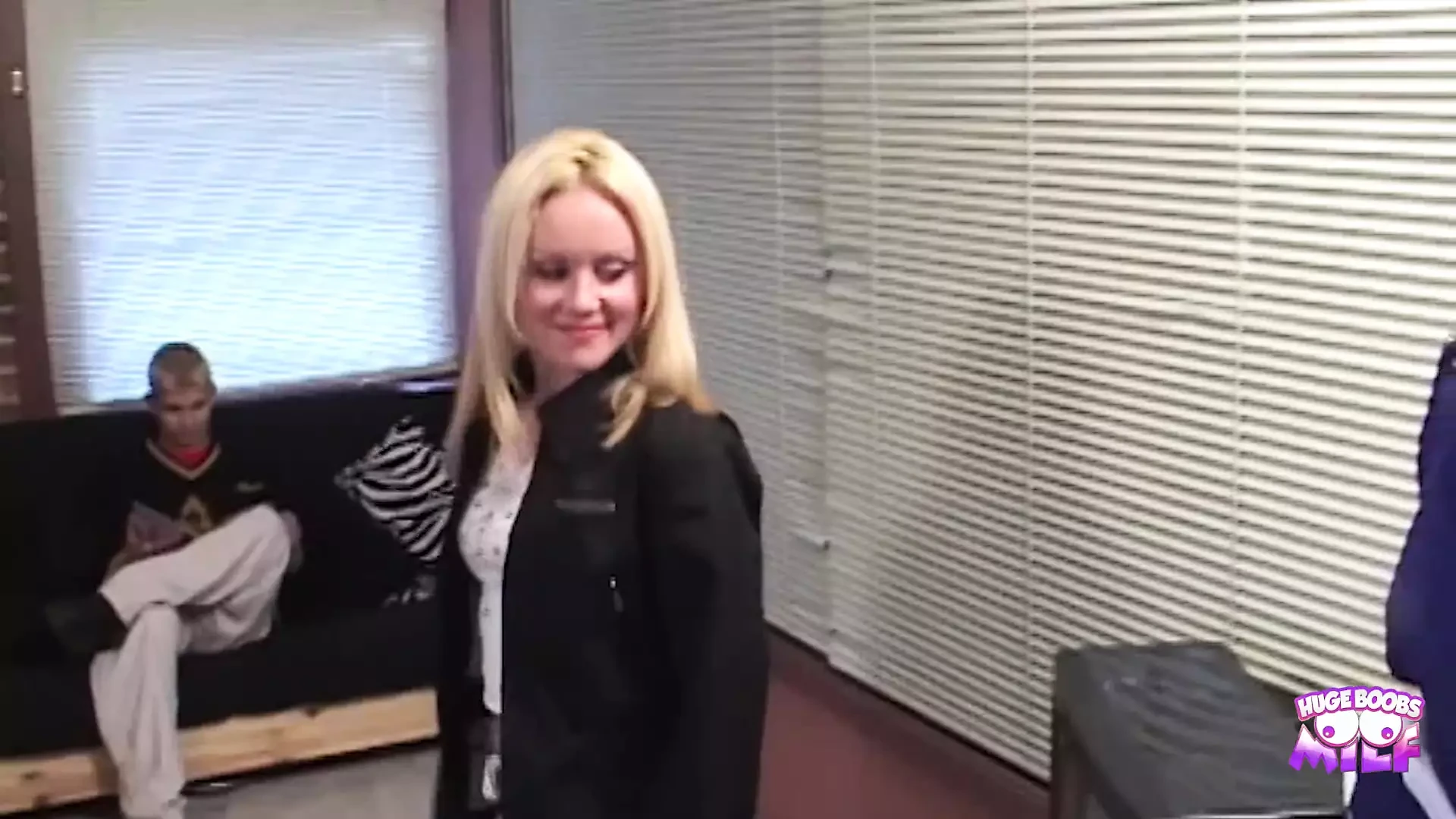 Threesome with a Blonde Teen with Small Tits and Two Horny Dudes