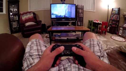Sucking His Cock While He Games Cum on Tits