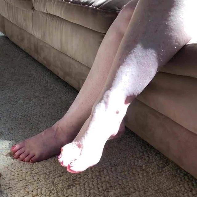 Mother in law's sexy feet in the sun