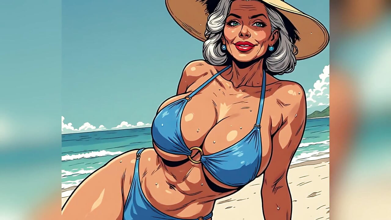 Beautiful Beach Women Comic Art