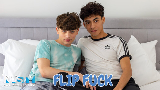 Nastytwinks - flip neukpartij - Luca Ambrose en Zayne Bright zuigen en neuken om de beurt rauw