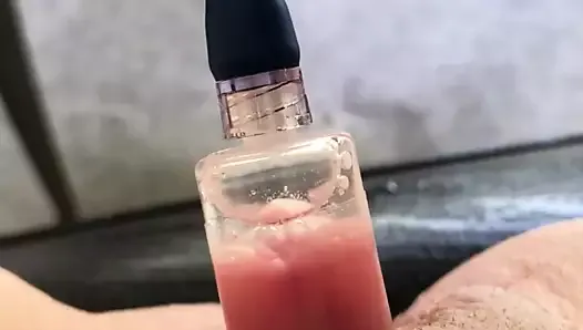 Homemade clit pump & pussy cum