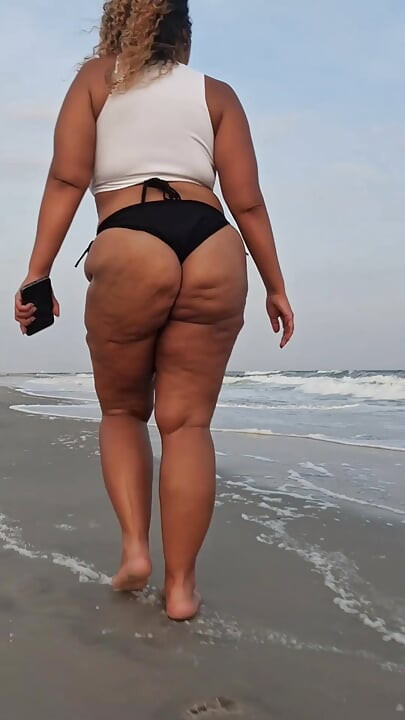 Leg Tease - Mini Skirt - Thick Thighs - Angie Love - BBW - Puerto Rican Woman - Flip Flops - Beach Thong