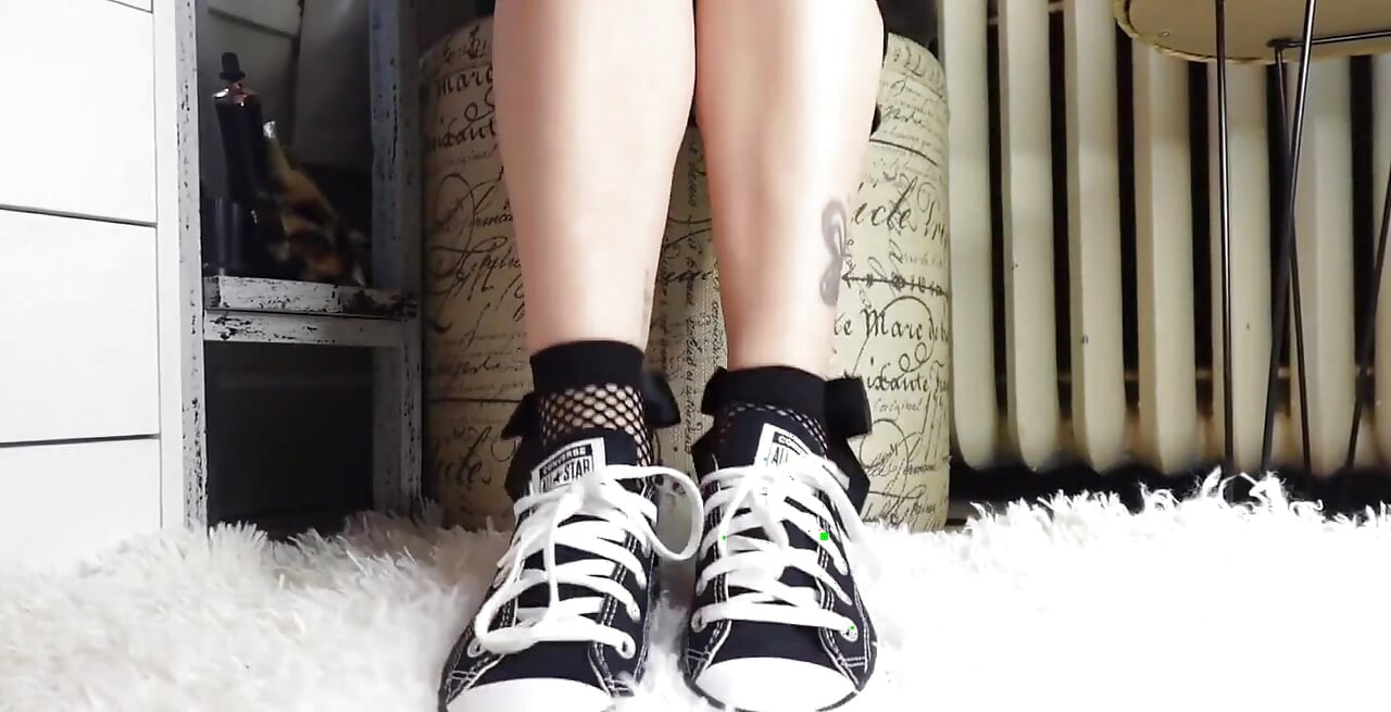 My Feet Are Tiny and Adorable in Converse, Especially with These Ankle Fishnet Socks with a Big Bow.