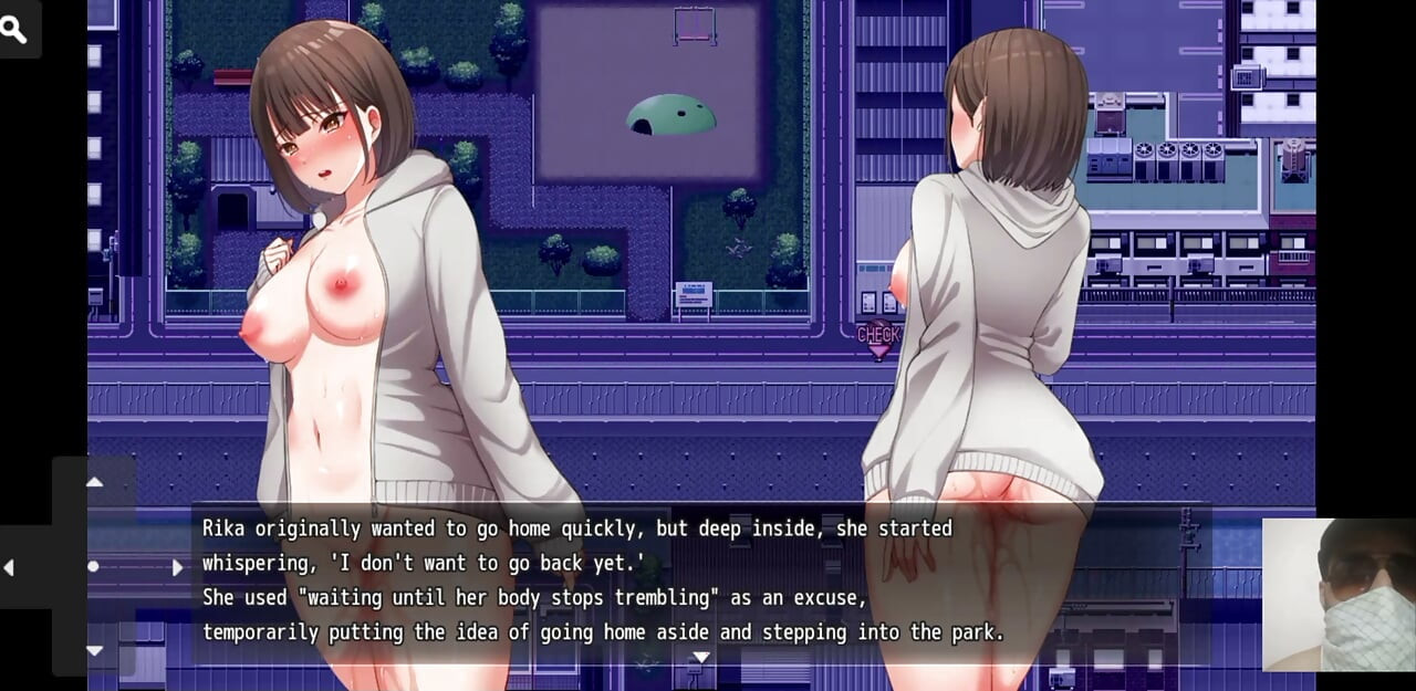 Nightwalk!Hentai game gameplay! Exhibitonist virgin girl masturate in public and got caught and fucked.