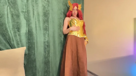 Pyra Flame Pixie Seduction - Red Lingerie Tease to Fiery Ride