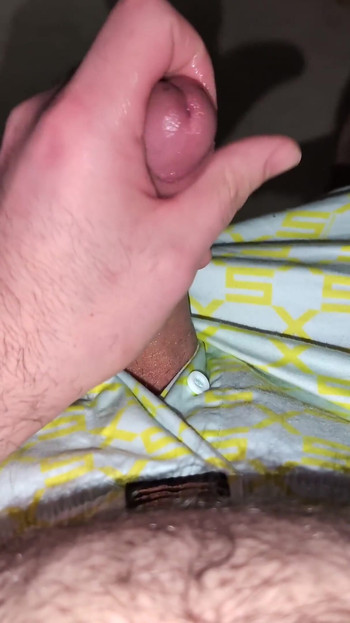 Key moment from "Manly man masturbates and cums with sexy boxer shorts"
