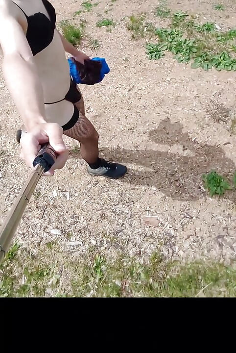 Crossdressing Exhibitionism in Public Park