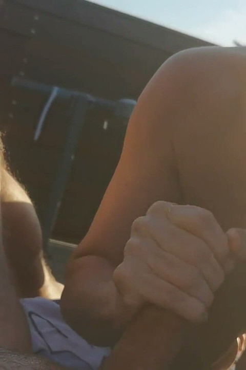 Prank- I Squirted on His Face While He Was Tanning on the Terrace