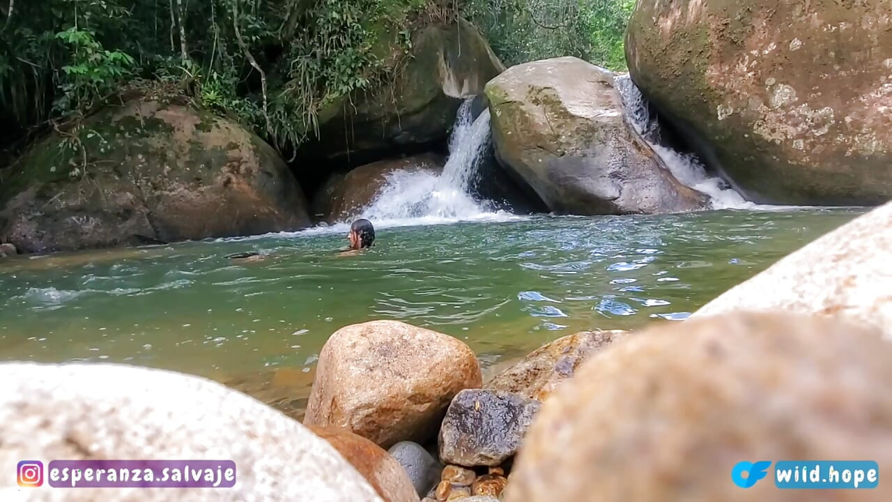 Wild Indian has hardcore sex in a paradise waterfall in the middle of nature