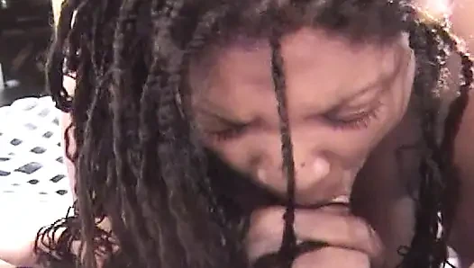 Chubby Ebony Slut Showing Her Sucking Skills