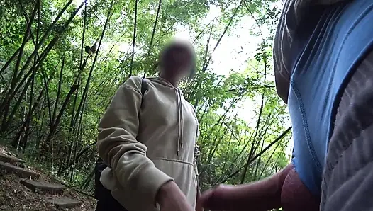 DICK FLASH IN PARK. A stranger caught me jerking off and helped me cum