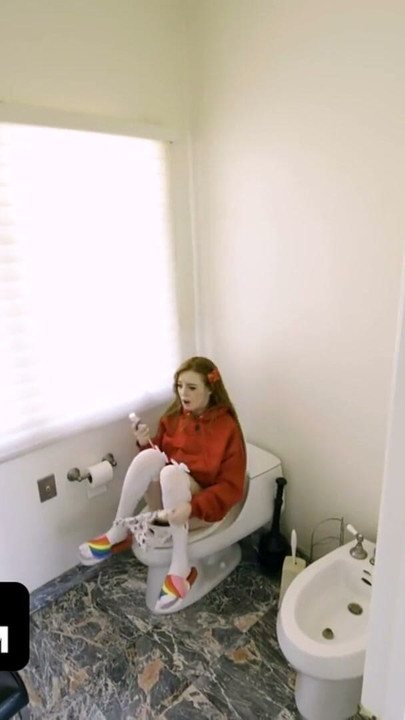 Tiny Redhead Madi Collins Masturbates With Toothbrush | Clip 1