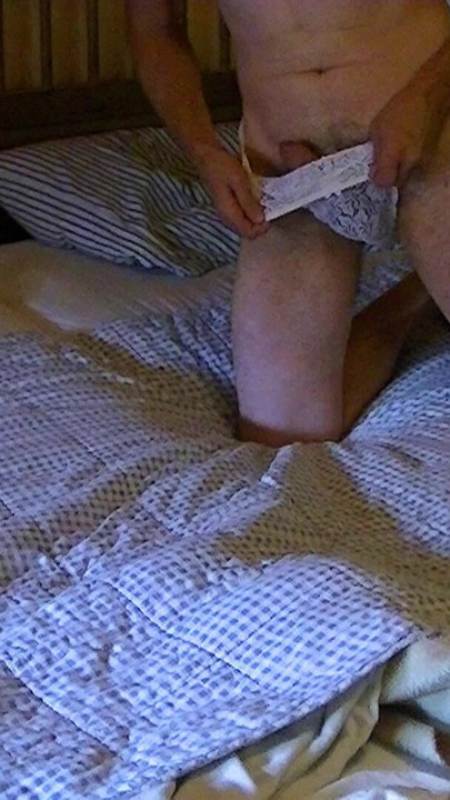 Withe Satin Slip Hump Masturbation | Clip 1
