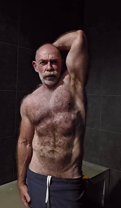 Flexing Hairy Muscle Bear