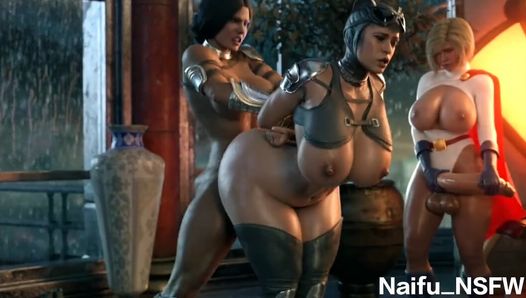3D Compilation - Tifa Lockhart Threesome Blowjob Fucked Against Wall Final Fantasy Uncensored Hentai