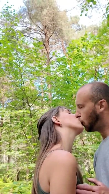Captivating moment from "Double blow jobs in the woods"
