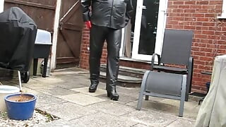 Leather Outfit in the Garden