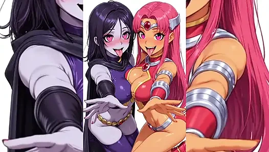 Yapay zekalı lezbiyen süper sürtükler - dil öpüşen grup seks