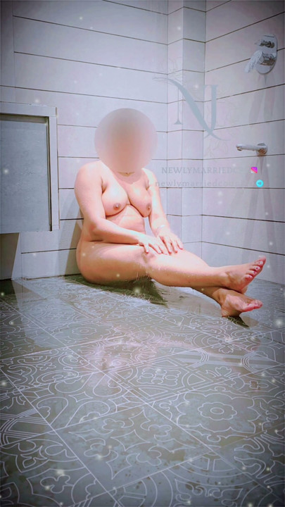 Desi indian Hotwife fingering her big lips pussy in shower | Clip 1