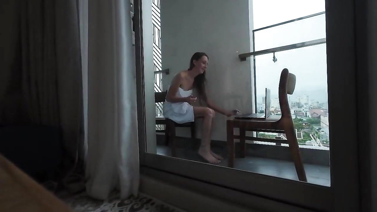 Fingering My Pussy on My Balcony!