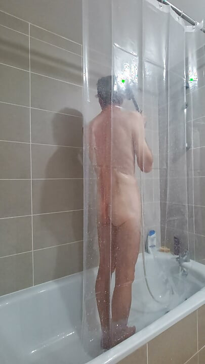 I'm taking a shower in front of you with only a transparent shower curtain for protection.