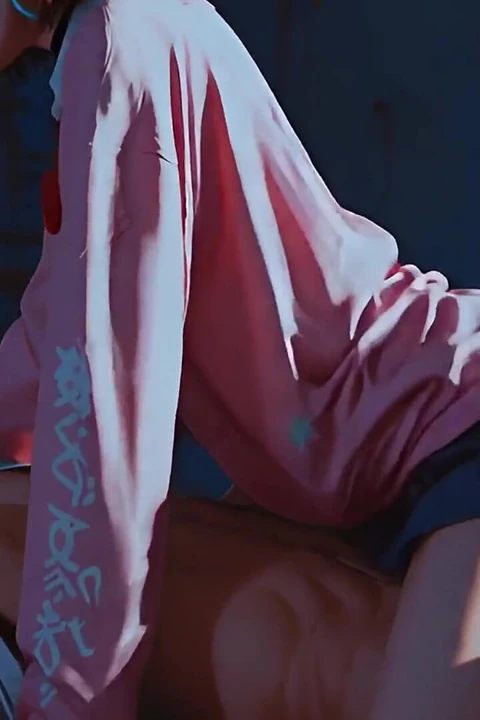 Nighttime Seduction - Red Bow Unfastened, Blue Skirt Lifted, Secret Nipples Exposed Under Soft Light